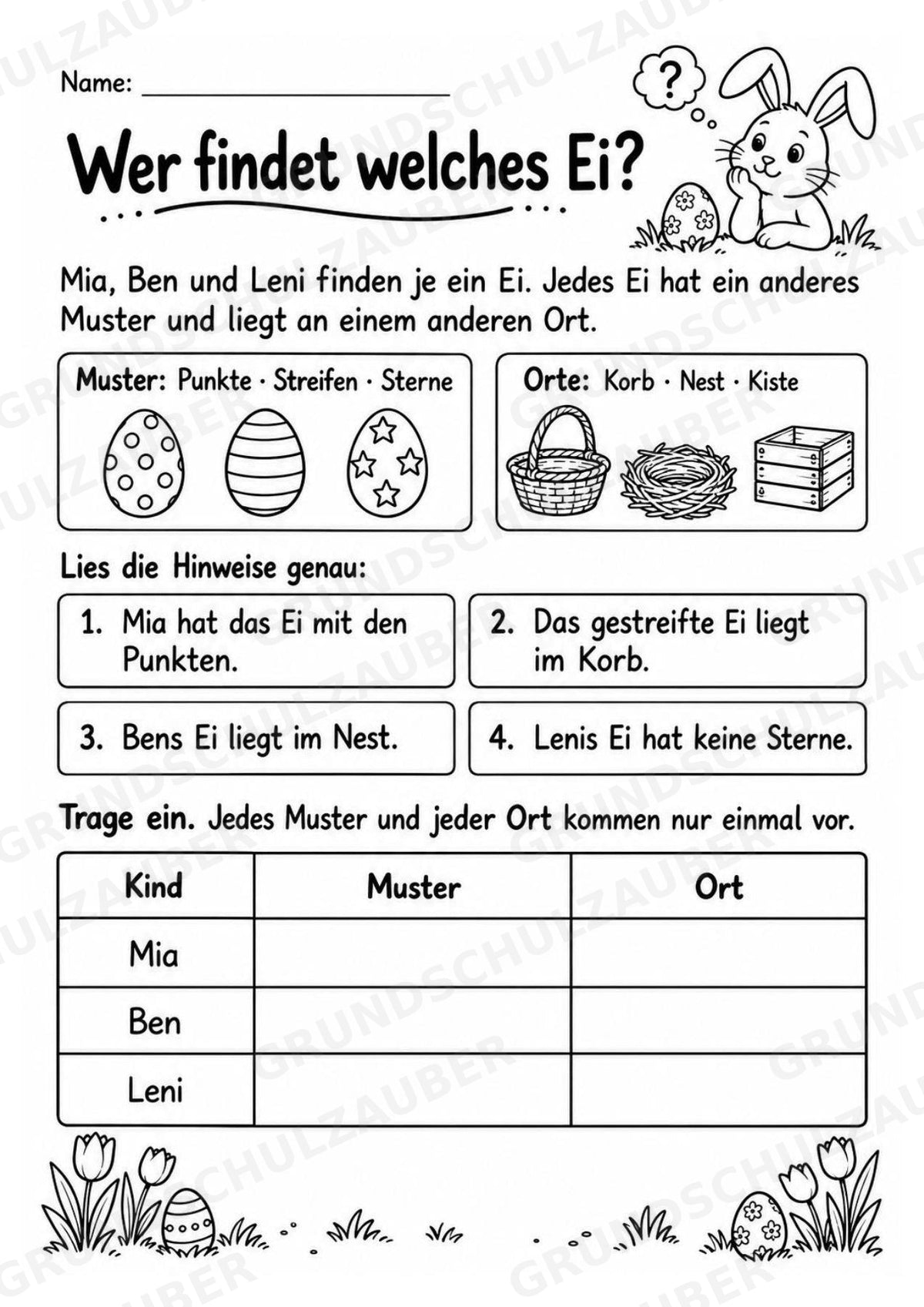 Osterrätsel für die Grundschule – 10 abwechslungsreiche Arbeitsblätter mit Lösungen – Materialseite 10