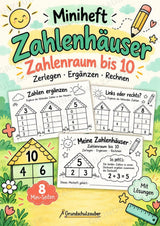 Titel: Zahlenhäuser bis 10 – Miniheft zur Zahlzerlegung mit Rechenhäusern | Mathe Klasse 1 – Cover