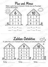 Titel: Zahlenhäuser bis 10 – Miniheft zur Zahlzerlegung mit Rechenhäusern | Mathe Klasse 1 – Materialseite 5