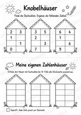 Titel: Zahlenhäuser bis 10 – Miniheft zur Zahlzerlegung mit Rechenhäusern | Mathe Klasse 1 – Materialseite 6