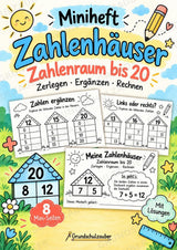 Zahlenhäuser bis 20 – Miniheft zur Zahlzerlegung, Addition und Subtraktion | Mathe Klasse 1–2 – Cover