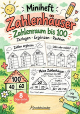 Zahlenhäuser bis 100 – Miniheft mit Rechenhäusern zur Zahlzerlegung und zum Kopfrechnen | Mathe Klasse 2 – Cover