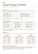Zahlenhäuser bis 100 – Miniheft mit Rechenhäusern zur Zahlzerlegung und zum Kopfrechnen | Mathe Klasse 2 – Materialseite 8
