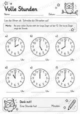 Uhrzeit ablesen & Uhr lernen – 10 Arbeitsblätter in Grundschrift mit Lösungen | Volle, halbe Stunden & Viertelstunden | Klasse 1–2 – Materialseite 4