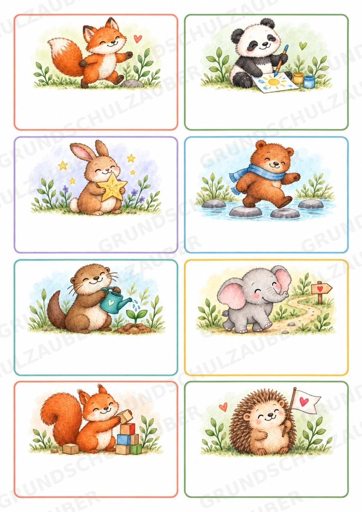 Affirmationskarten für Kinder – 32 Mutmachkarten & 32 Blankokarten | Grundschule PDF – Materialseite 7