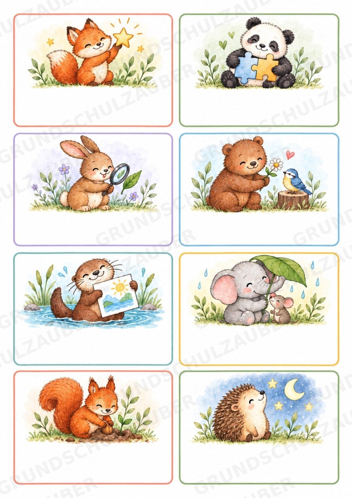 Affirmationskarten für Kinder – 32 Mutmachkarten & 32 Blankokarten | Grundschule PDF – Materialseite 9