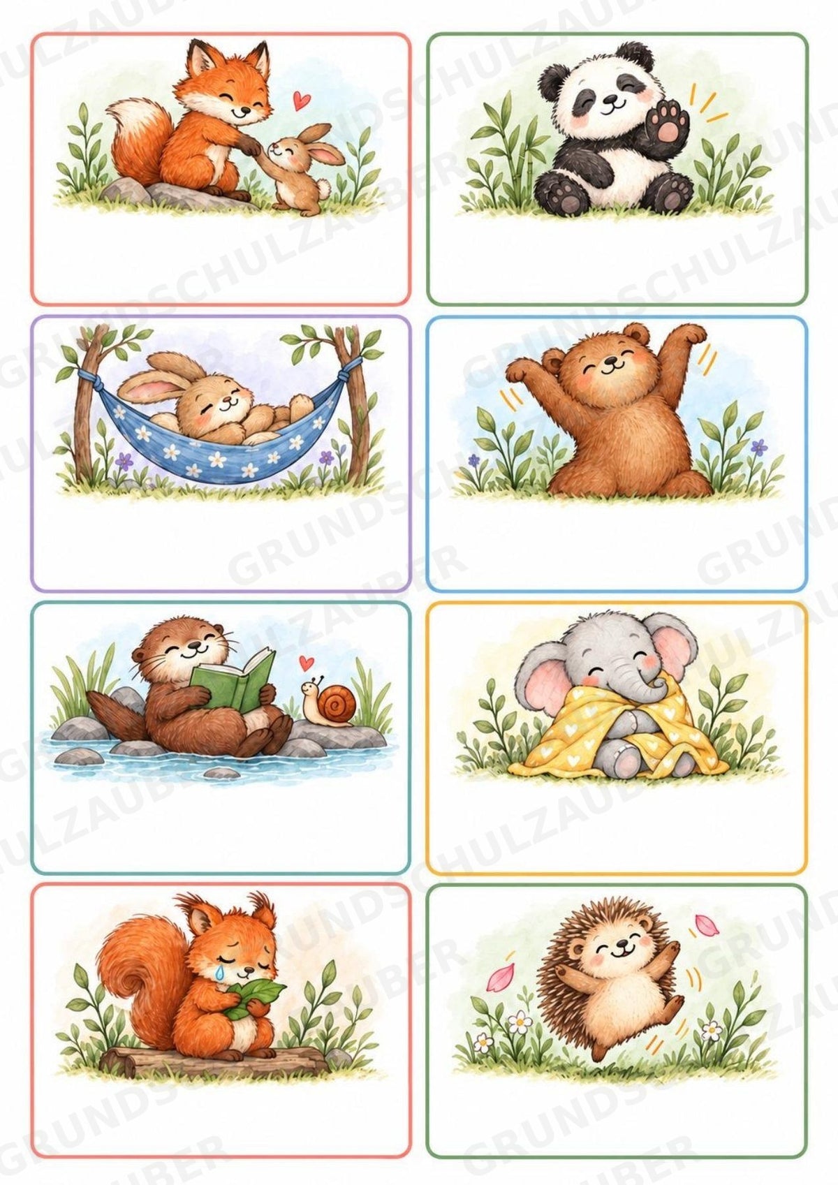 Positive Affirmation Cards for Kids – 32 Animal Cards + 32 Blank Cards | Printable PDF – Materialseite 8