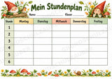 Stundenplan Zwerge zum Ausdrucken – 3 Vorlagen für die Grundschule | PDF mit Ausmalvorlage – Materialseite 2