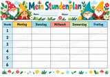Stundenplan Zwerge zum Ausdrucken – 3 Vorlagen für die Grundschule | PDF mit Ausmalvorlage – Materialseite 3