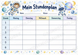 Stundenplan Weltraum zum Ausdrucken – 3 Vorlagen mit Astronauten und Raketen | Grundschule – Materialseite 2
