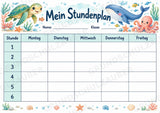 Stundenplan Meerestiere zum Ausdrucken – 3 Unterwasser-Vorlagen für die Grundschule – Materialseite 2