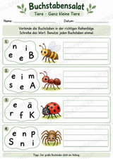 Buchstabensalat Tiere | Wörter bilden & Buchstaben ordnen | 5 Arbeitsblätter Deutsch Grundschul – Materialseite 6