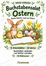 Buchstabensalat Ostern & Frühling | Wörter bilden & Osterwörter schreiben | 5 Arbeitsblätter Deutsch Grundschule – Cover