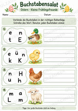 Buchstabensalat Ostern & Frühling | Wörter bilden & Osterwörter schreiben | 5 Arbeitsblätter Deutsch Grundschule – Materialseite 3