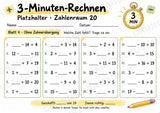 Titel: 3-Minuten-Rechnen Platzhalter bis 20 | Ergänzungsaufgaben Plus und Minus | 10 Arbeitsblätter Kopfrechnen Grundschule – Materialseite 5