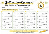 Titel: 3-Minuten-Rechnen Platzhalter bis 20 | Ergänzungsaufgaben Plus und Minus | 10 Arbeitsblätter Kopfrechnen Grundschule – Materialseite 7