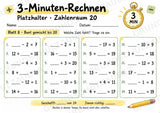Titel: 3-Minuten-Rechnen Platzhalter bis 20 | Ergänzungsaufgaben Plus und Minus | 10 Arbeitsblätter Kopfrechnen Grundschule – Materialseite 9