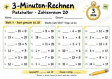 Titel: 3-Minuten-Rechnen Platzhalter bis 20 | Ergänzungsaufgaben Plus und Minus | 10 Arbeitsblätter Kopfrechnen Grundschule – Materialseite 10