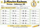 3-Minuten-Rechnen: Division im Zahlenraum 100 | Teilen ohne Rest – 10 Arbeitsblätter für Klasse 2–3 – Materialseite 2