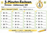 3-Minuten-Rechnen: Division im Zahlenraum 100 | Teilen ohne Rest – 10 Arbeitsblätter für Klasse 2–3 – Materialseite 4