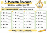 3-Minuten-Rechnen: Division im Zahlenraum 100 | Teilen ohne Rest – 10 Arbeitsblätter für Klasse 2–3 – Materialseite 7