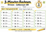 3-Minuten-Rechnen: Division im Zahlenraum 100 | Teilen ohne Rest – 10 Arbeitsblätter für Klasse 2–3 – Materialseite 8