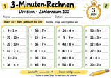 3-Minuten-Rechnen: Division im Zahlenraum 100 | Teilen ohne Rest – 10 Arbeitsblätter für Klasse 2–3 – Materialseite 11
