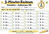 3-Minuten-Rechnen: Einmaleins bis 100 | Kleines 1×1 & Multiplikation – 10 Arbeitsblätter für Klasse 2–3 – Materialseite 2