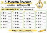 3-Minuten-Rechnen: Einmaleins bis 100 | Kleines 1×1 & Multiplikation – 10 Arbeitsblätter für Klasse 2–3 – Materialseite 9