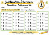 3-Minuten-Rechnen: Einmaleins bis 100 | Kleines 1×1 & Multiplikation – 10 Arbeitsblätter für Klasse 2–3 – Materialseite 11