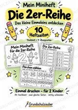 Miniheft 2er-Reihe – Kleines Einmaleins üben | 10 Heftseiten, Klasse 2, Kopiervorlagen für 2 Kinder – Cover
