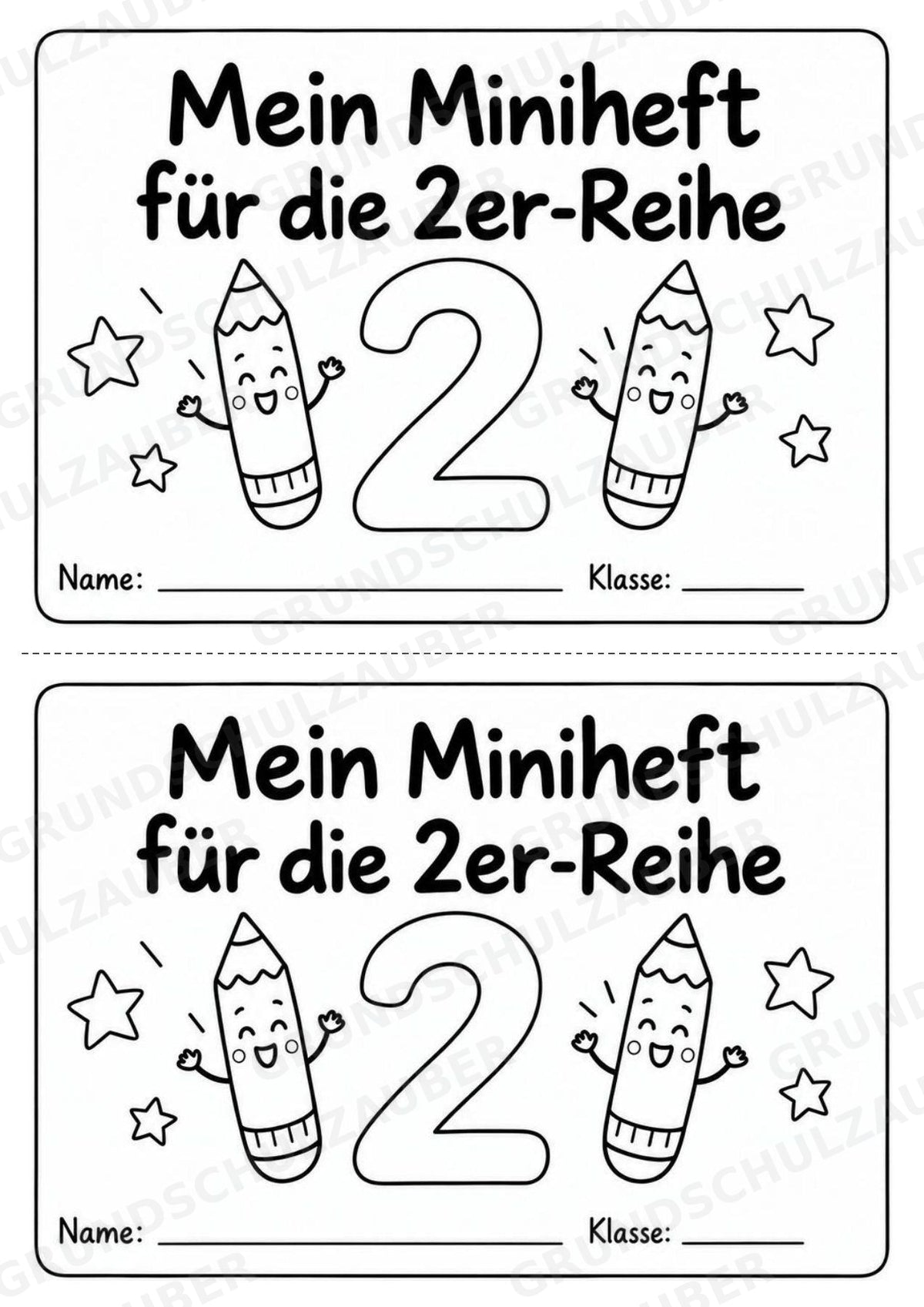 Miniheft 2er-Reihe – Kleines Einmaleins üben | 10 Heftseiten, Klasse 2, Kopiervorlagen für 2 Kinder – Materialseite 2