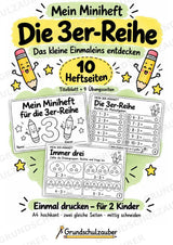 Miniheft 3er-Reihe – Einmaleins üben, Multiplikation & Malaufgaben | Mathematik Klasse 2 | 10 Heftseiten – Cover