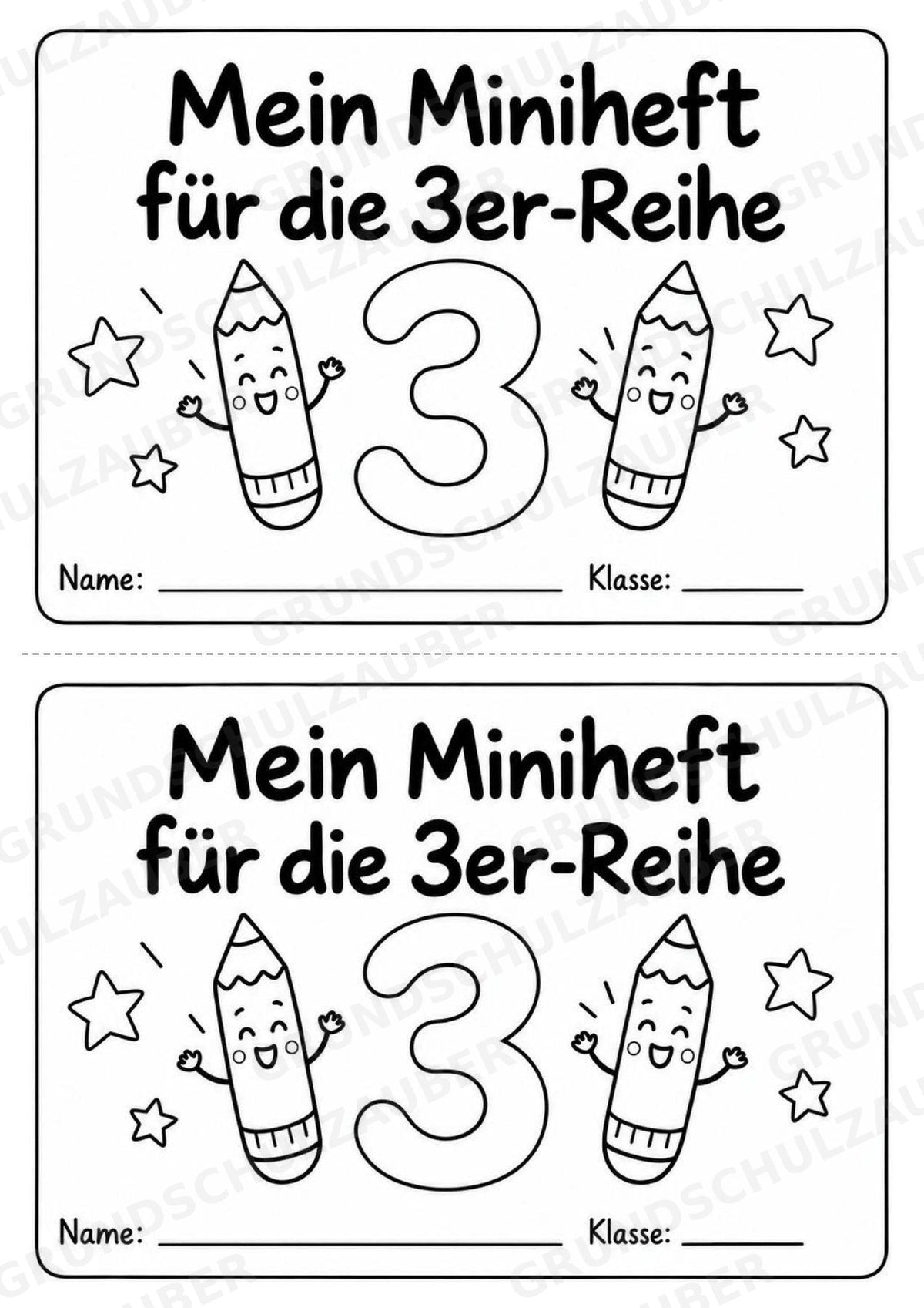 Miniheft 3er-Reihe – Einmaleins üben, Multiplikation & Malaufgaben | Mathematik Klasse 2 | 10 Heftseiten – Materialseite 2