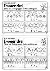 Miniheft 3er-Reihe – Einmaleins üben, Multiplikation & Malaufgaben | Mathematik Klasse 2 | 10 Heftseiten – Materialseite 3