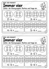 4er-Reihe üben | Einmaleins-Miniheft mit Arbeitsblättern zur Multiplikation | Mathe Klasse 2 – Materialseite 3