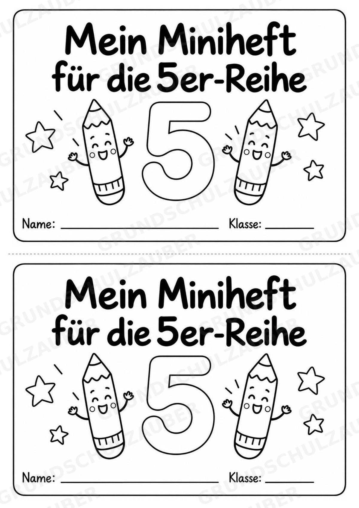 5er-Reihe üben | Einmaleins-Miniheft mit Arbeitsblättern zur Multiplikation | Mathe Klasse 2 – Materialseite 2