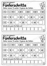 5er-Reihe üben | Einmaleins-Miniheft mit Arbeitsblättern zur Multiplikation | Mathe Klasse 2 – Materialseite 5