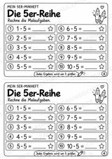 5er-Reihe üben | Einmaleins-Miniheft mit Arbeitsblättern zur Multiplikation | Mathe Klasse 2 – Materialseite 6