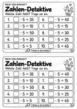 5er-Reihe üben | Einmaleins-Miniheft mit Arbeitsblättern zur Multiplikation | Mathe Klasse 2 – Materialseite 8