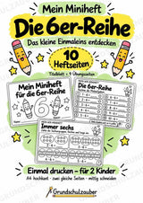 Miniheft 6er-Reihe – Einmaleins üben mit Malaufgaben & Rechengeschichten | Mathe Klasse 2 | 10 Heftseiten – Cover