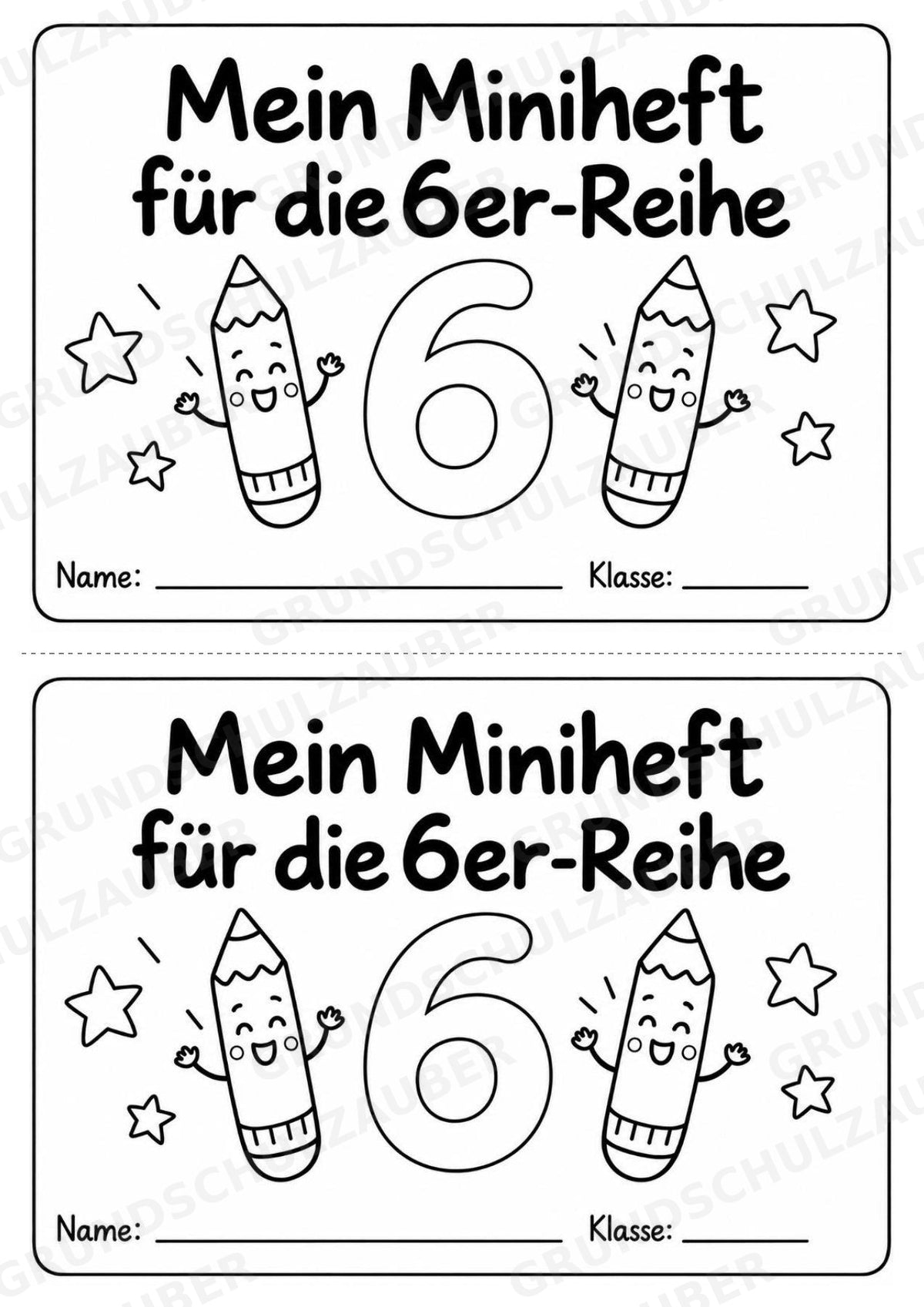 Miniheft 6er-Reihe – Einmaleins üben mit Malaufgaben & Rechengeschichten | Mathe Klasse 2 | 10 Heftseiten – Materialseite 2
