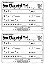 Miniheft 6er-Reihe – Einmaleins üben mit Malaufgaben & Rechengeschichten | Mathe Klasse 2 | 10 Heftseiten – Materialseite 4