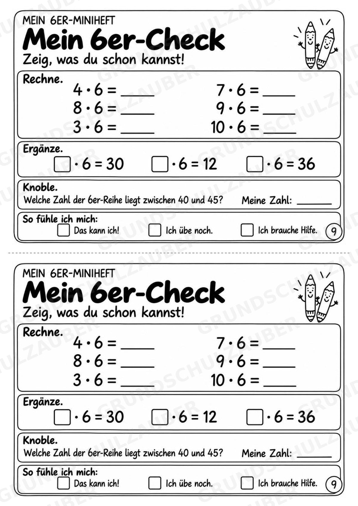 Miniheft 6er-Reihe – Einmaleins üben mit Malaufgaben & Rechengeschichten | Mathe Klasse 2 | 10 Heftseiten – Materialseite 11