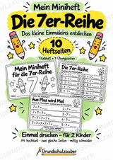Miniheft 7er-Reihe – Einmaleins üben mit Malaufgaben & Rechengeschichten | Mathe Klasse 2 | 10 Heftseiten – Cover