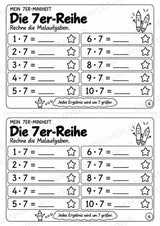 Miniheft 7er-Reihe – Einmaleins üben mit Malaufgaben & Rechengeschichten | Mathe Klasse 2 | 10 Heftseiten – Materialseite 6