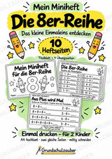 Miniheft 8er-Reihe – Einmaleins üben mit Malaufgaben & Rechengeschichten | Mathe Klasse 2 | 10 Heftseiten – Cover