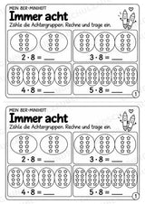 Miniheft 8er-Reihe – Einmaleins üben mit Malaufgaben & Rechengeschichten | Mathe Klasse 2 | 10 Heftseiten – Materialseite 3
