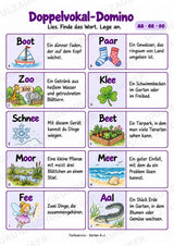 Doppelvokale aa, ee, oo – Domino mit 20 Karten | Lesespiel & Rechtschreibung | Deutsch Klasse 2–3 – Materialseite 3