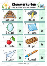 Klammerkarten i oder ie – 24 Bildkarten zur Rechtschreibung | Dehnungs-ie üben | Deutsch Klasse 2–3 – Materialseite 5